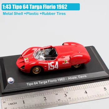 1/43 skala klasični stari Tipo 64 Targa Florio 1962 Broj 154 Abate Davis open road endurance racing diecast modeling vehicle toy car