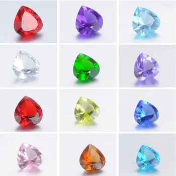 200 komada u torbi mješoviti boje prozirni kristal mješoviti boja 5 mm kamen rođenja oblik srca DIY privjesci za plutajući медальона