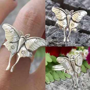 2021 New Fashion Butterfly Cocktail ring for women Luxury gold rainbow cz paved Open adjusted Fashion Jewelry