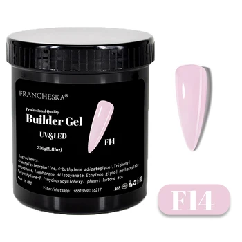 250 ml builder gel Kamuflaža UV LED Gel Nail Art Cosmetics prozirni prozirni gel za izgradnju noktiju mliječno-bijela Builder Gel