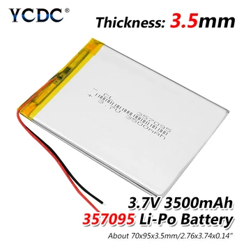 3.7 V 3500mah (polymer li-ion baterija) litij-ionska baterija za tablet PC MP3 MP4 Electric Toy [357095] replace [357090] Batteries