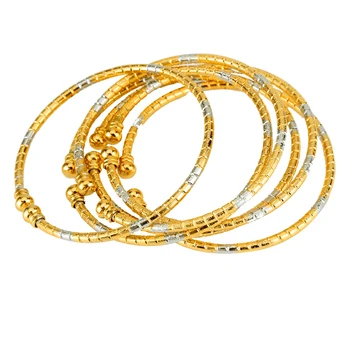 3 mm/6 kom. novi zlatna narukvica Afrika nakit bicolor-etiopska loptu boje narukvica i narukvica Dubai narukvice za žene pokloni