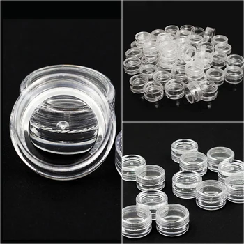 50шт 2,5 ml, prozirna plastična kutija za čuvanje nakita od perli mali okrugli kontejner banke šminka organizator kutija plastična prijenosni kutija