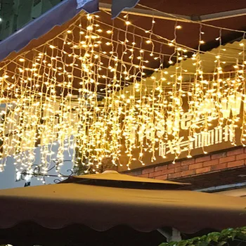 5M LED Christmas Curtain Icicle String Light droop 0.4-0.6 m LED Party Garden Stage Outdoor Waterproof Decorative Fairy Light
