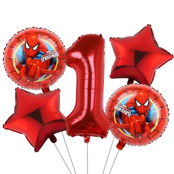 5pcs Spiderman Captain America Folija Balloons Set 32 Inch Number napuhavanje balona djeca pokloni za Rođendan Baby Shower Decor