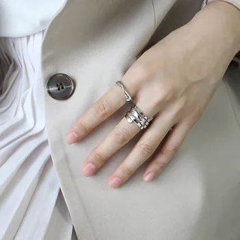 925 sterling srebra prst prsten za žene djevojke vjenčanje Jewerly Otvaranje podesivo laminirano prsten za žene jz489