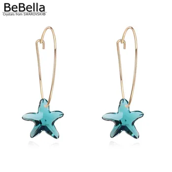 BeBella starfish Šarm lutaju naušnice s kristalima od Swarovski za žene djevojke Božićni modni nakit poklon za rođendan