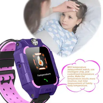 BEESCLOVER Kids Temperature Detection, Smart Bracelet 1.44 Inches Color Touch Screen 400mah Remote Monitoring Parlafon Watch d40