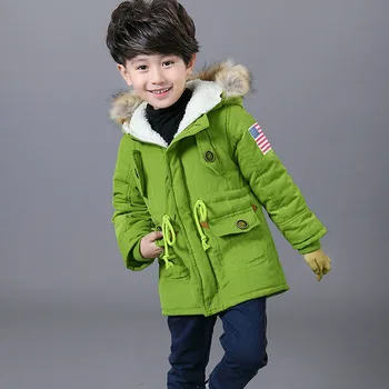 Dječje jakne djevojčice dječaci kaput s kapuljačom ovratnik od umjetnog krzna debela Zimska Dječja odjeća pamučna mekana dječje odjeće dječak snow suit 348