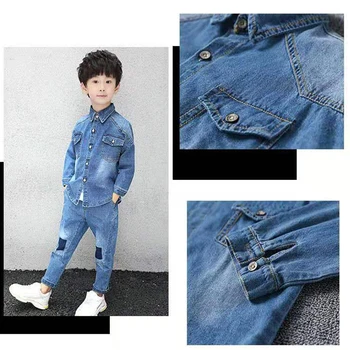 Dob za 4 6 8 10 godina dječaci odijela plava boja Dječje odjeće kompleti jakne odjeća+Hlače 2 kom. djeca dječaci casual odjeću