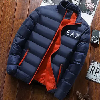 EA7 odjeća muška odjeća debele tople pamučne kapute zimska jakna muška moda štand ovratnik muška jakna pamučna jakna i kaput na munje