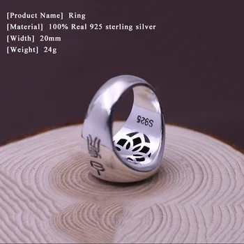 Etničke Tai-Chi gospodo prstenovi trenutno je 925 sterling srebro nakit okretni životinja Дроган Tigar pismo Lakovi prsten FR45