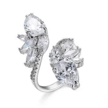 Europski bijeli Cirkon prsten ženski crystal od Swarovskis 2021 nova moda svadbeni nakit elegantan temperament
