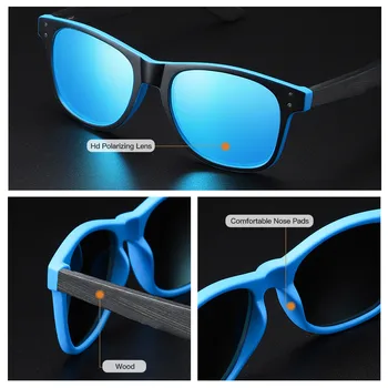GM Natural Bamboo sunčane naočale za muškarce drvene sunčane naočale polarizirane sunčane naočale pravokutni leće vožnje UV400