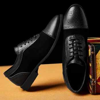 Gospodo броги od umjetne kože u britanskom stilu svadbene cipele s oštrim vrhom berba оксфордские cipele od manekenske cipele za muškarce