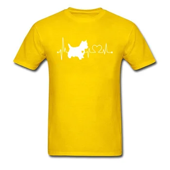 Heartbeat Westie Shih Tzu Dog Printed Top majice O-izrez pamuk kratkih rukava tees za muškarce životinje majice majica Ljeto/Jesen