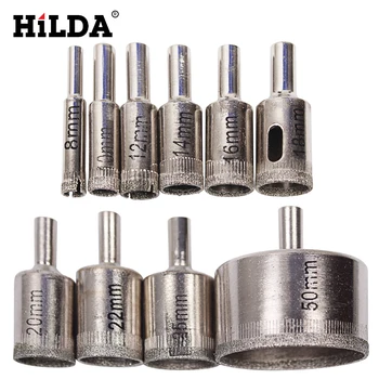 Hilda 10 kom./compl. 8-50 mm dijamantni premaz jezgre rupu pile, bušilice, alat rezač za pločice, mramor i staklo Granit bušenje Najbolja cijena