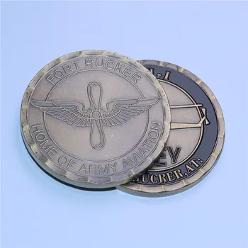 Huey Helikoptera UH 1 Fort Rucker Army Challenge Coin St, okrugle kovanice ratnog ZRAKOPLOVSTVA SAD-a, 40*3 mm, сувенирное umjetnost