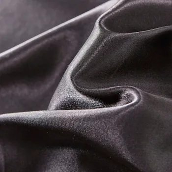 Jednobojnu satiny umjetna svila komplet posteljinu crna deka skup шелковистых velova US Twin Queen King UK Single Double King 2/3/4kom