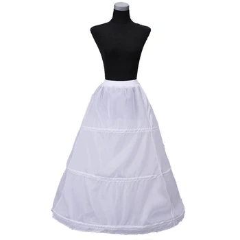 Jednostavna Jeftina Linija Ženska Donja Suknja 3 Obruča Duge Bijele Svadbene Donje Suknje Dužina Poda Krinolina Saiote Para Vestido De Noiva