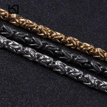 KALEN Vintage Link Chain narukvice za muškarce 22 cm, dužine od nehrđajućeg čelika zlato četkom lanca narukvica Homme nakit pokloni