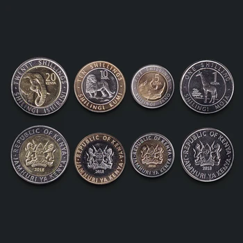 Kenija je Nova verzija Wild Animal Uzorak 2018 Set 4 kom. kovanice nova originalna novčić Unc pravi Afrika izdanje zlatnika