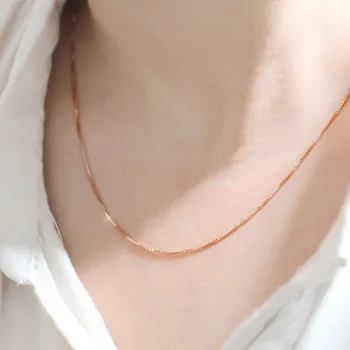 Koreanska verzija 14K rose gold kutija lanca Dama kratak stare modne ogrlice lanca ključnu kost