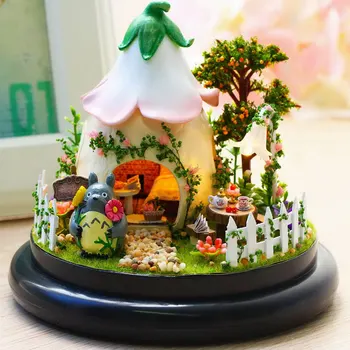 Kuća lutaka minijaturni DIY lutkine namještena drvena kuća za djecu rođendanski poklon raspoloženje za ljubav igračke