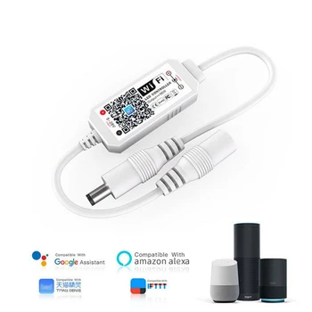 Kvaliteta mini crno-bijeli Wifi kratka kontroler 2835 5050 3014 335 Dimmable Led Strip Lights Controller Smart Phone App DC5-28V