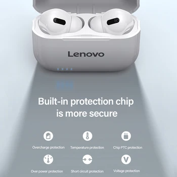 Lenovo LP1S TWS Wireless BT Headphone True Wireless In-ear Sports Slušalice IPX4 vodootporne slušalice, punjač torbica crna