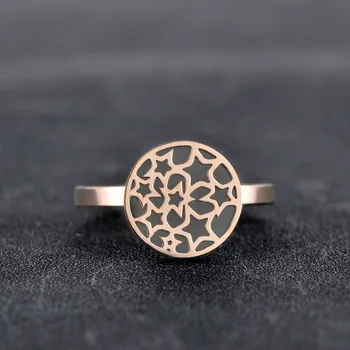 Lokaer Classic Rose Gold Color Geometry Star Ring Jewelry Modni Titan Čelične Akril Vjenčano Prstenje Za Žene Anel R18030