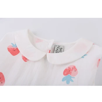 LOVE DD&MM Girls Dresses 2020 Spring New Children ' s Wear Sweet Girls Doll Collar Strawberry Cherry Print Sleeveless Vest Dress