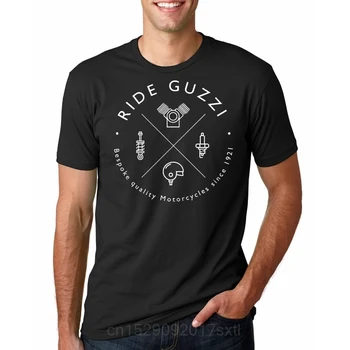 Moda cool muškarci t-shirt muški smiješne majice Moto Guzzi mehaničar logo - tamno individualne tiskane majice