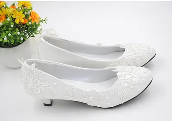 Modni držači bijele svadbene cipele za žene PR583 the low high heels unikatni elegant svadbeni djeveruša svadbeni cipela