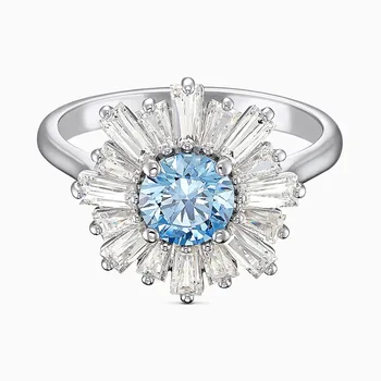 Modni nakit SWA New SUNSHINE Set Fashion Blue Sun Flower Set Crystal žene romantičan poklon