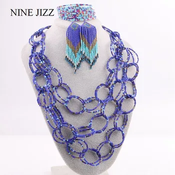NINEJIZZ češka ogrlice moda za žene nakit ručne izrade višeslojnih sjemenke su duge kićankama zrna ogrlice izjava ogrlica set