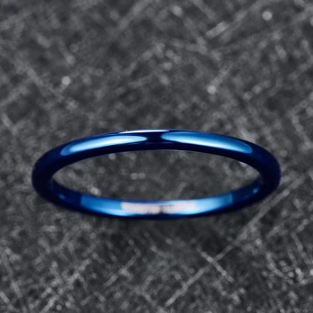 Nova moda je jednostavan 2 mm širina plava potpuno polirana karbida volframa prsten zaručnički prsten obećanje Anel Masculino godišnjicu nakit