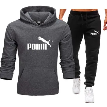 Novi muški hoodie skup sportski odijelo majica skup runo hoodie + sweatpants beg Homme pulover trening odijelo za muškarce