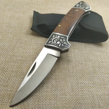 Novu kvalitetu taktički lovački nož 440C oštrica drvena ručka kamp opstanak džepni noževi vanjski pojas za spašavanje izravan EDC nož alata