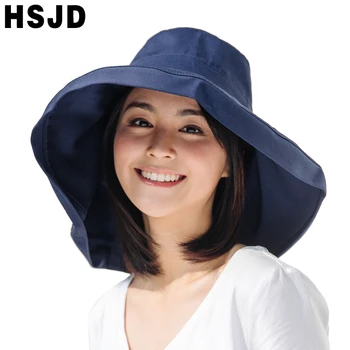 Obostrani plaža kape ženski ljeto velike широкополые sklopivi sunčane kape Chapeau Female Girl Plain Anti-UV Sun Visor hat Floppy