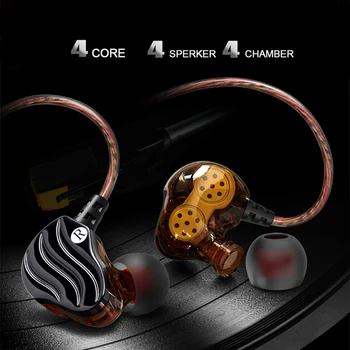 REHIMM Dual Dynamic Coil In-Ear Sport Music Phone slušalice 2-ušna slušalica teška bas stereo žičane upravljanje slušalice mikrofon mikrofon