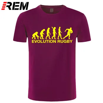 REM Evolution Rugbying tiskane pamučne majice muškarci svakodnevni kratki rukav O izrez t-shirt je smiješno hip-hop Muške sportske majice tees Homm