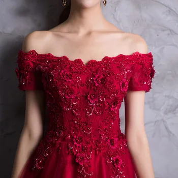 Robe De Soiree šarmantan čipke izvlačenja duge večernje haljine 2020 moda čipke pre dužine do poda Crveni Prom haljina