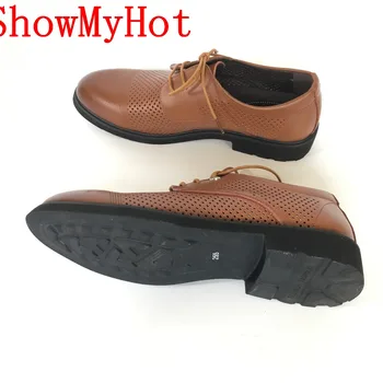 ShowMyHot Split koža muški oxford cipele poslovne svadbene cipele otvor rešetke ručni rad poslovnih oxfords Muške cipele haljina cipele