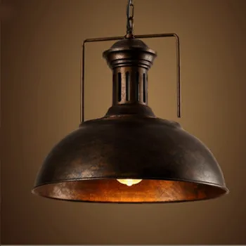Starinski Skandinavski Black Industrial Visi Lampa E27 Držač Lampa Privjesak Iron Abažur Luster Home Potkrovlje Bar Potkrovlje