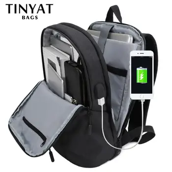 TINYAT muški laptop ruksak USB za 15,6-inčni osoba ruksak torba 90c otvaranje poslovne rame ruksak muški ruksak putovanja Mochila