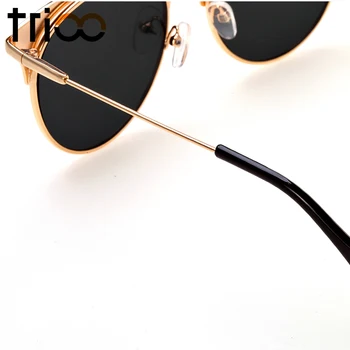 TRIOO High Fashion Black Round Men sunčane naočale marke dizajnerske nijanse UV400 Color Protect Objektiv Mirror je sunčane naočale za muškarce Oculos