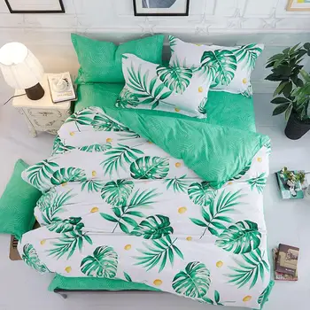 Tropske lišće biljke tiskani 4kom djeca veo kit deka Odrasla osoba Dijete krevetu jastučnicu deka komplet posteljinu 61014