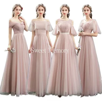 U34 4 stila ružičastoj haljini tila duge haljine djeveruša na Novu godinu 2021 žene Vestidos De gradacija haljine Mariage slatki memorija