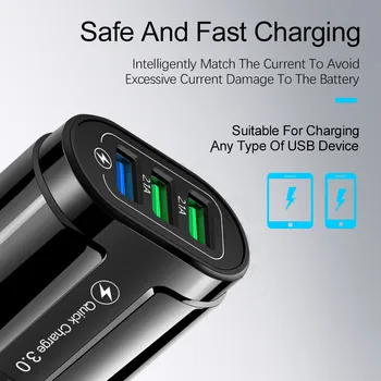 Udyr USB punjač Quick Charge 3.0 EU / US Plug brzo punjenje QC 3.0 za Iphone Samsung Xiaomi Tablet Adapter punjač za mobilni telefon